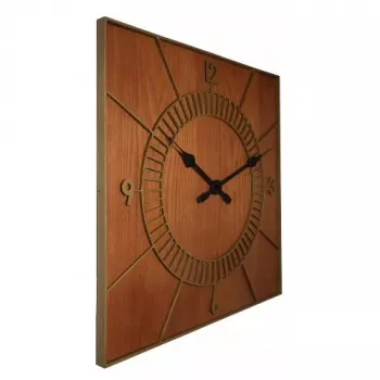 NeXtime klok 3112br medinis kvadratinis sieninis laikrodis, 50x50 cm, rudas