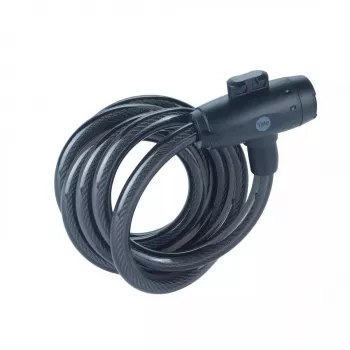 Dviračio plieninis kabelis su raktu 12 mm - YCK0/12/200/2 Juoda
