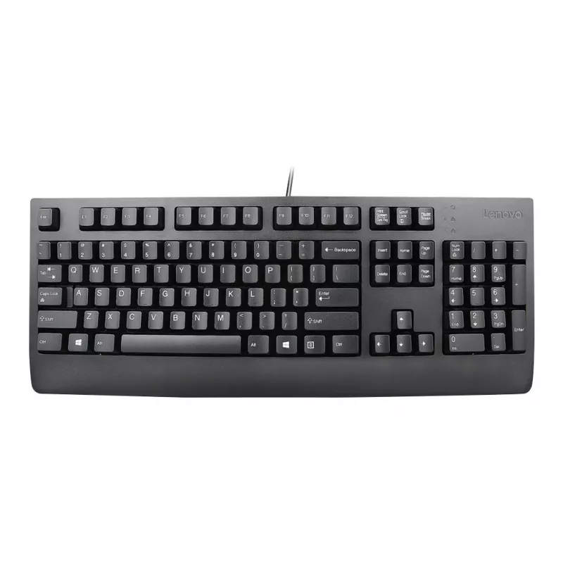 Pilno dydžio laidinė klaviatūra Lenovo Preferred Pro II — USB, slovakiškas išdėstymas, juoda, su riešų atrama