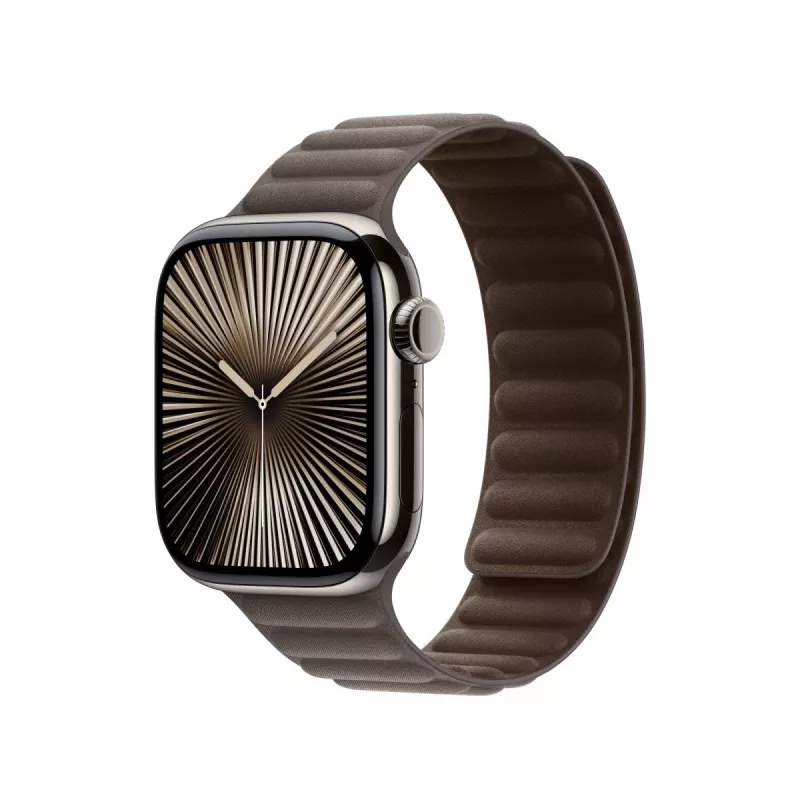 Apple 42mm Dark Taupe Magnetic Link M/L Smartwatch juosta – FineWoven magnetinė juoda