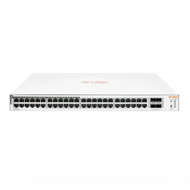 HPE Aruba Networking Aruba Instant On 1830 48G 24p PoE+ 4SFP 370W valdomas L2 Gigabit Ethernet komutatorius 1U