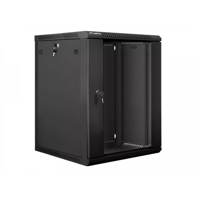 Lanberg sieninis montavimo stovo korpusas 19'' 15U 600x600mm juodas (stiklinės durys)