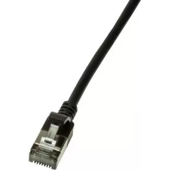 LogiLink CQ9033S RJ45 tinklo kabelis, jungiamasis kabelis CAT 6a U/FTP 1,00 m juodas, itin plonas, liepsną stabdantis