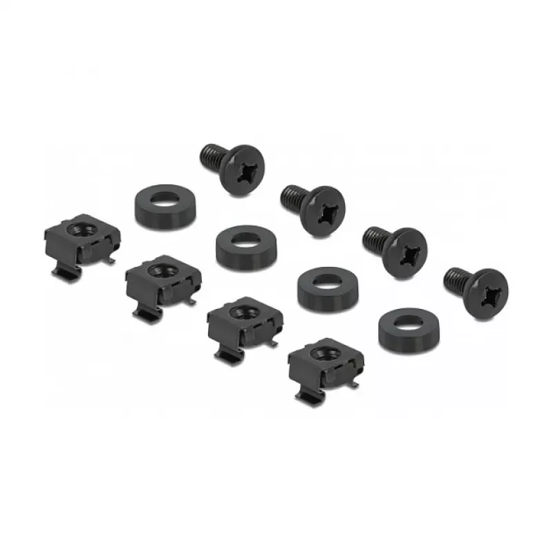Rack bėgelis DeLOCK 10 colių DIN bėgio plokštė 2U juoda Metalinė 180mm