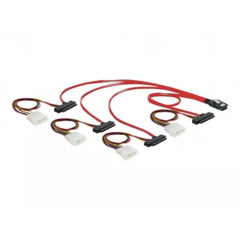 DeLOCK vidinis SAS kabelis (Serial Attached SCSI) - 4 kanalų - 36 kontaktų 4i Mini MultiLane - vidinis maitinimo šaltinis, 4 kontaktų, vidinis SAS, 29 kontaktų (SFF-8482) - 50 cm (83059)
