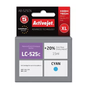 Kasetė ActiveJet AB-525CN suderinama su Brother, mėlyna, didelės talpos (XL), 15 ml