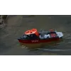 Amewi Rescue Boat 26117 – gelbėjimo valtis su bešepetėliu vandens srovės varikliu, 320 mm, juoda/raudona
