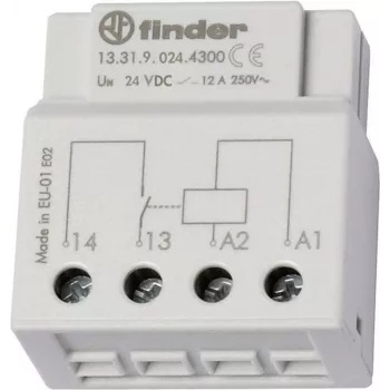 Finder Relė įmontuojama į UP-Dose arba Schalterdose 13.31.9.024.4300 24 V/DC 1 Normaliai Atviras Kontaktas 12 A 250 V/AC (13.31.9.024.4300)