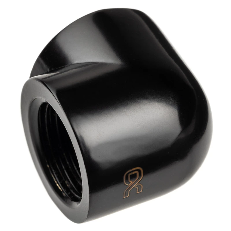 Alphacool Eiszapfen 17588 90° adapteris, L formos jungtis iš G1/4 vidinio sriegio į G1/4 vidinį sriegį, 20 mm, juodas