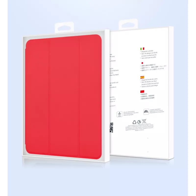 Odinė tabletės dėklas Devia iPad Air 2019 / iPad Pro 10.5 su laikikliu pieštukui, Raudona