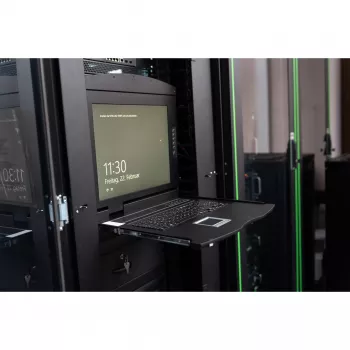 KVM konsolė Digitus 19 colių HD LCD 16 prievadų VGA vokiška klaviatūra