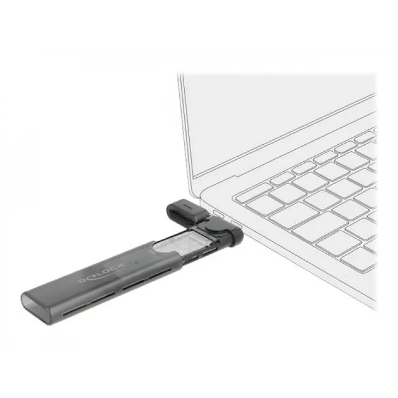 DeLOCK 42635 Juodas M.2 SSD korpusas (USB-C, NVMe/SATA, iki 10 Gbit/s)