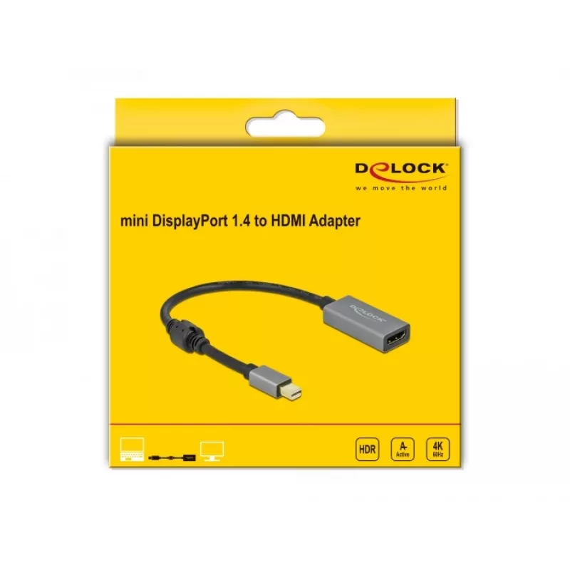 Aktyvus mini DisplayPort 1.4 į HDMI adapteris DeLOCK 66570