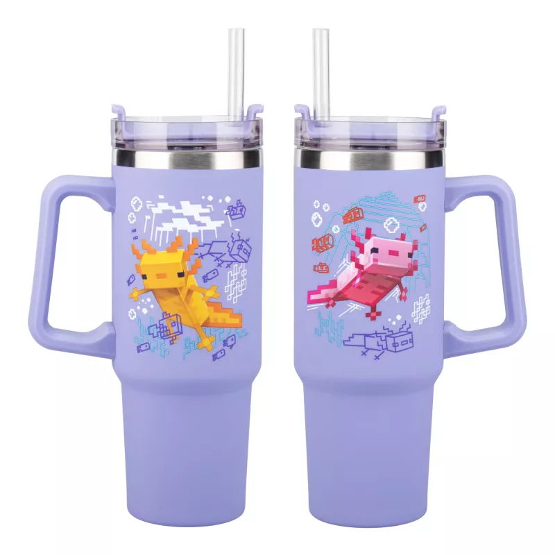 Geriamasis butelis Paladone Minecraft Axolotl 900 ml – daugkartinis vandens butelis