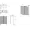 Knygų lentyna cama meble ONDA 2D2SZ 98×45×127 cm juoda