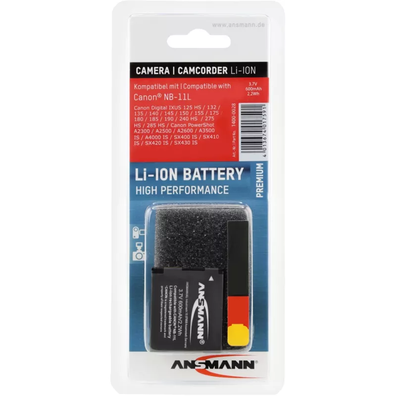 Baterija Ansmann A-Can NB-11L ličio jonų 600 mAh