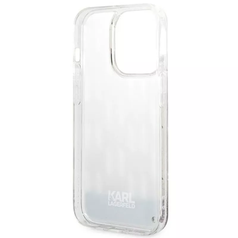 Karl Lagerfeld KLHCP14XLMNMS iPhone 14 Pro Max 6,7″ kietas dėklas sidabrinis / sidabrinis Liquid Glitter Monogram