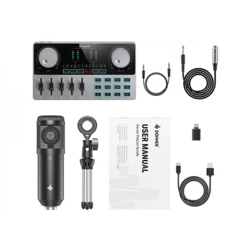 Donner Podcast Starter Kit – rinkinys podcastų įrašymui