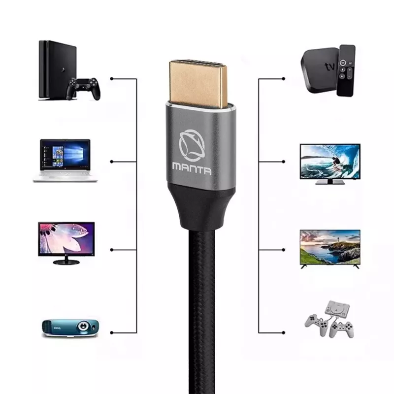HDMI kabelis MANTA HDMI-1.5MC 1,5 m, palaiko iki 8K