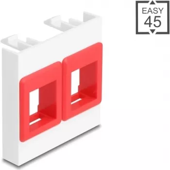 DELOCK Easy 45 modulis 2x Keystone lizdams 45x45 mm baltas/raudonas