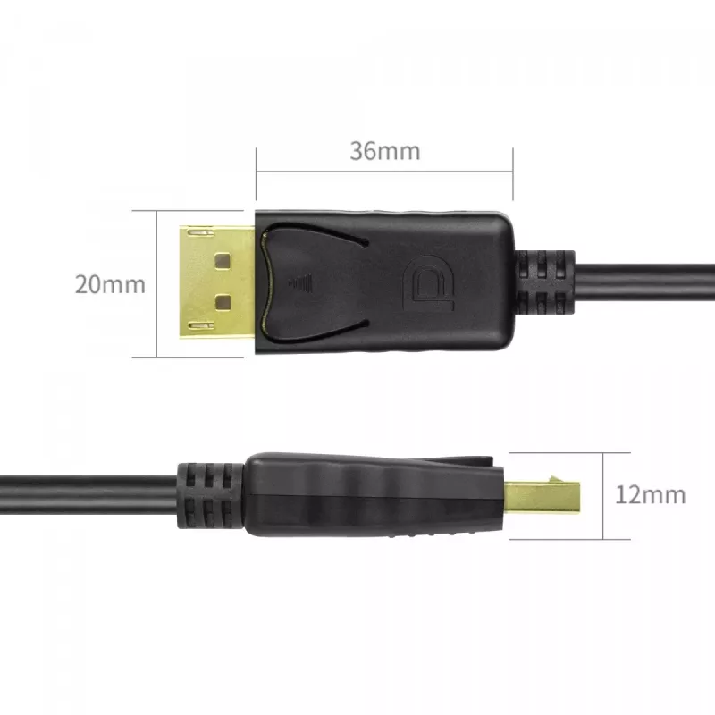 DisplayPort kabelis Unitek Y-C609BK — 3 m, vyriškas į vyrišką, juodas