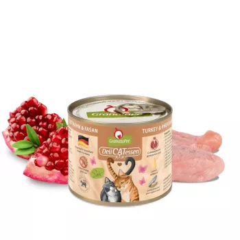 Šlapias kačių ėdalas Fox4Pets GRANATAPET DeliCATessen Kalakutiena ir fazanas, 200 g, pilnavertis šlapias ėdalas, 80% drėgmės