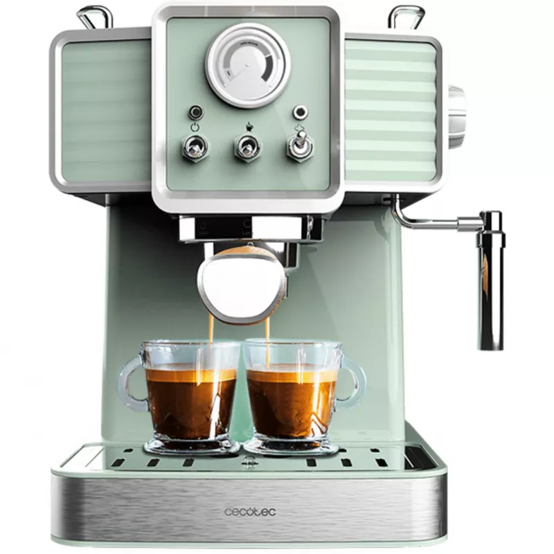 Cecotec 1576 Power Espresso 20 Tradizionale Light kavos aparatas espresso, 20 bar, 1350 W, 1,5 l, šviesiai žalias