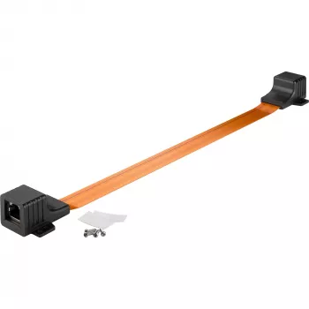 Langų pravedimo adapteris itin plonas, RJ45, juoda/vario spalvos, 30 cm