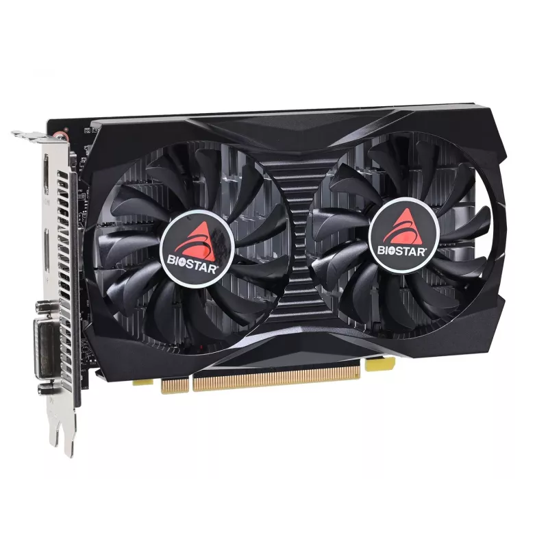 Diskreti vaizdo plokštė BIOSTAR GeForce GTX 1050 4 GB GDDR5, 1455 MHz boost, 128 bitų, PCIe 3.0, 2 ventiliatoriai