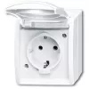 Kištukinis lizdas Busch-Jaeger 2083-0-0834 CEE 7/3 2P+E 250V 16A IP44 Baltas