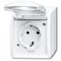 Kištukinis lizdas Busch-Jaeger 2083-0-0834 CEE 7/3 2P+E 250V 16A IP44 Baltas