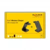 DELOCK 66941 Belaidis įkroviklis 3 viename išmaniesiems telefonams, laikrodžiams ir ausinėms, USB Type-C, 15 W, juodas