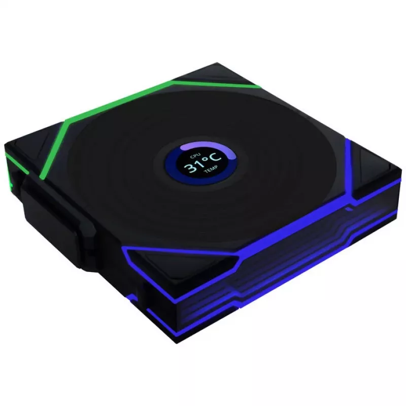 120mm ARGB PWM belaidis LCD korpuso ventiliatorius Lian Li UNI FAN TL su LCD ekranu