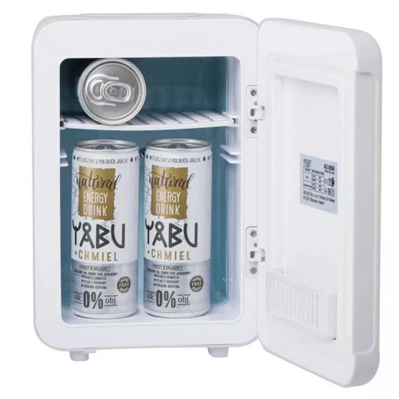 Mini šaldytuvas Adler AD 8084G – kompaktiškas pilkas 12V/230V, 4 L talpa, nešiojamas