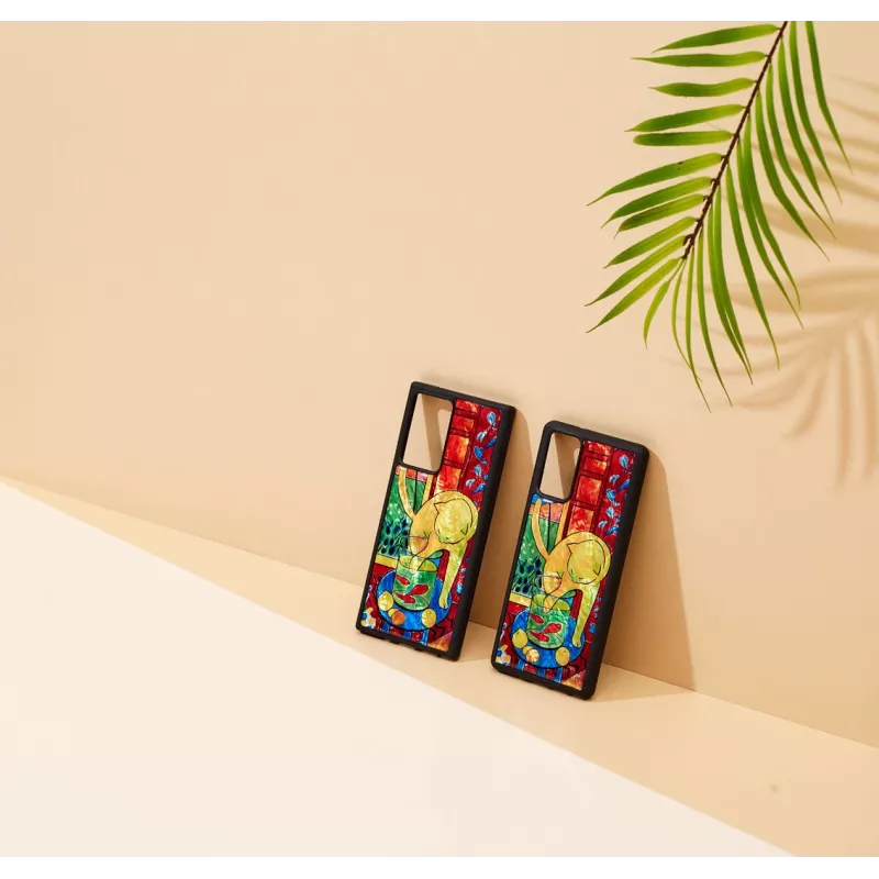 Dėklas iKins Samsung Galaxy Note 20 Ultra – katės dizainas su raudona žuvimi