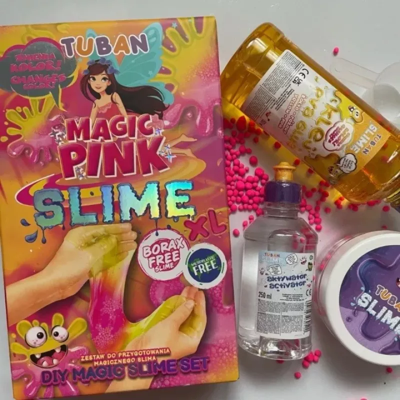 Slime rinkinys „Pasidaryk pats“ TUBAN TU3569 – Magic Pink XL, netoksiškas, saugus vaikams