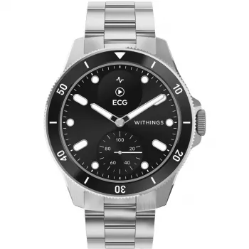Withings ScanWatch Nova hibridinis laikrodis 1.6 cm (0.63 inch) OLED 42 mm, juodas, nerūdijantis plienas, GPS