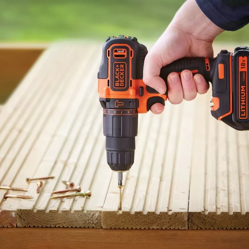 Gręžtuvas Black & Decker BDCHD18KB-QW bešepetėlis, juodas, oranžinis