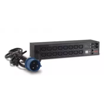APC AP7922B Maitinimo paskirstymo įrenginys – 16 C13 lizdų, matuojamas ir valdomas PDU, 2U, 200–230 V, 32 A, 3,05 m laidas, juodas