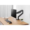 Monitorio laikiklis DIGITUS Single, spaustuvinis, iki 49 colių (124,5 cm), 20 kg, VESA 75x75–100x100, pakreipimas -20° iki 50°, aukščio reguliavimas, juodas