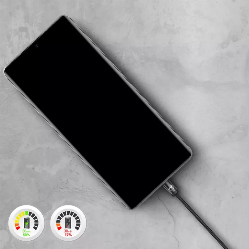 USB-C laidas Tellur TLL155801 240W 2m juodas – USB-C į USB-C įkrovimo ir duomenų perdavimo laidas