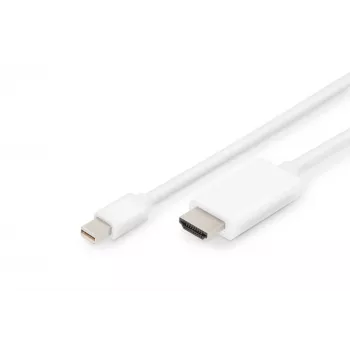 Digitus ASSMANN - Adapterkabel - Mini DisplayPort männlich zu HDMI männlich - 2 m - Dreifachisolierung - weiß - geformt, 4K Unterstützung (AK-340304-0