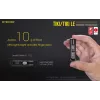 Rankinis žibintuvėlis Nitecore TIKI LE – 300 lm, USB įkraunamas, polikarbonatas, IP66, atsparus smūgiams, 10,5 g, 55 mm, Juodas