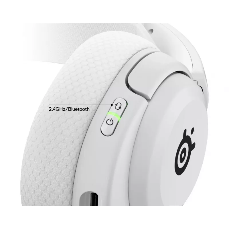 Belaidės ausinės Steelseries Arctis Nova 5P su USB Type-C ir Bluetooth, baltos