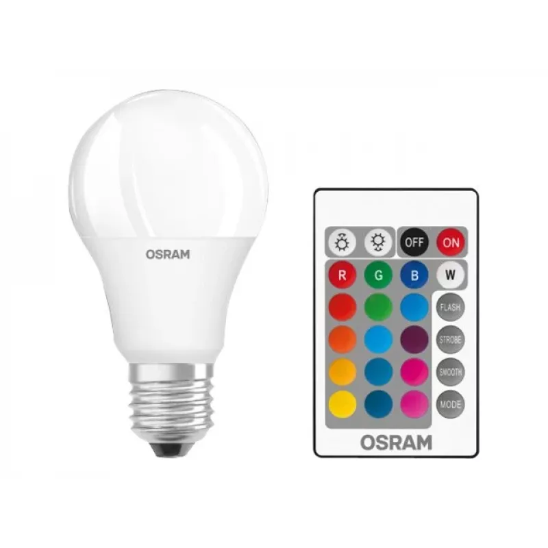 OSRAM LED Star+ Classic A RGBW FR 9W/827 E27 lemputė su nuotolinio valdymo pulteliu