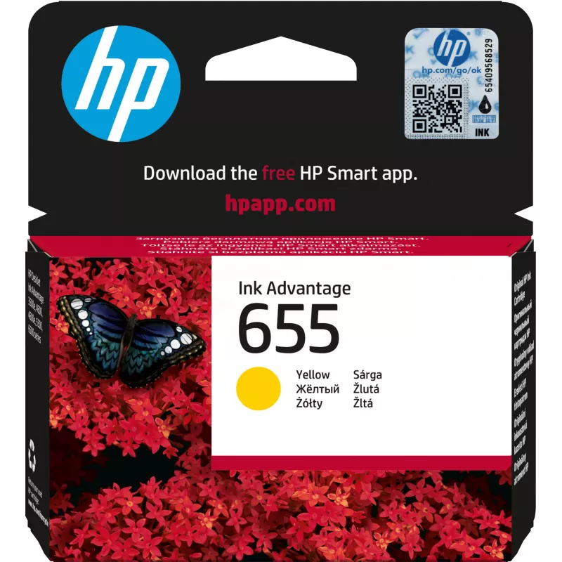 HP 655 geltona originali rašalo kasetė Advantage, geltona, 1 vnt., 600 puslapių