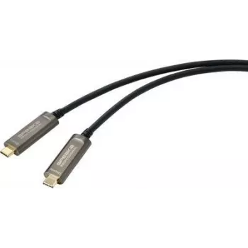 SpeaKa Professional USB-C / DisplayPort jungiamasis laidas 15,00 m SP-9505616 TPE apvalkalas Juoda [1x USB-C™ Kištukas - 1x USB-C™ Kištukas] (SP-9505616)