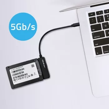 QOLTEC SATA adapterius 52269 2,5 colio diskui į USB-C, palaiko iki 2TB