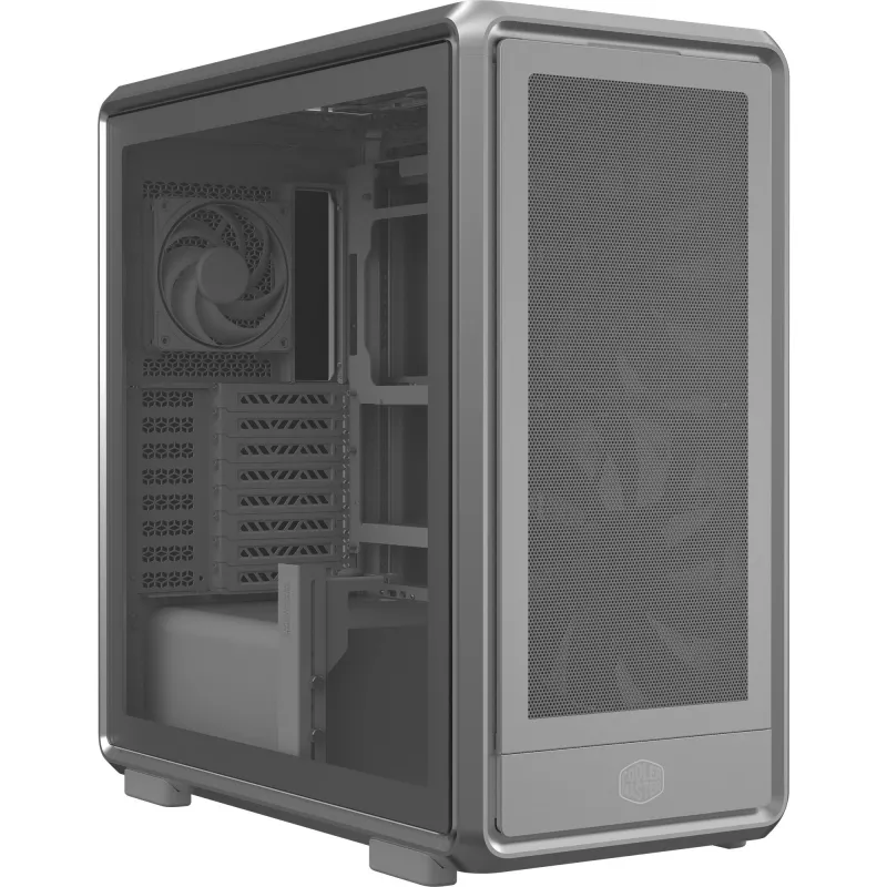 PC korpusas Cooler Master MasterFrame 600 Mesh sidabrinis – ATX/EATX, priekyje 2×200mm, 2.5 colio/3.5 colio diskams