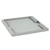 Triton RAC-UP-650-A4 19" lentyna 1U, perforuota, 650 mm gylio, iki 80 kg apkrovos, pilka RAL 7035